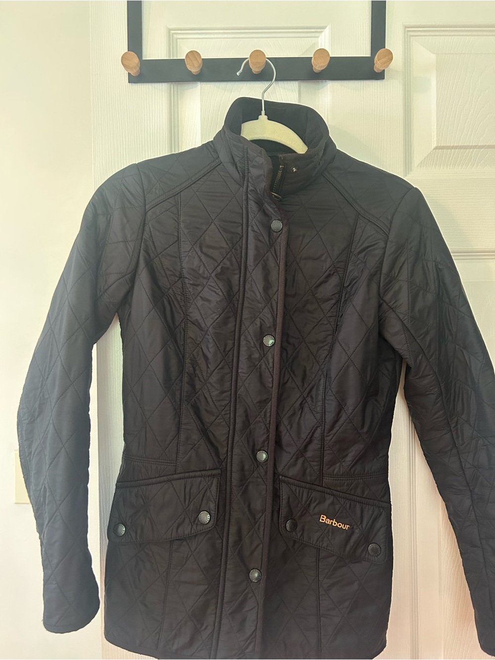 Barbour Women’s Black Quilted Fitted Jacket Size 2